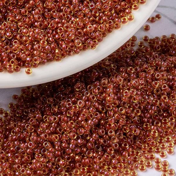 PandaHall MIYUKI Round Rocailles Beads, Japanese Seed Beads, (RR235) Sparkling Dark Coral Lined Topaz AB, 15/0, 1.5mm, Hole: 0.7mm, about..., Brown
PandaHall MIYUKI Round Rocailles Beads, Japanese Seed Beads, (RR235) Sparkling Dark Coral Lined Topaz AB, 15/0, 1.5mm, Hole: 0.7mm, about..., Brown