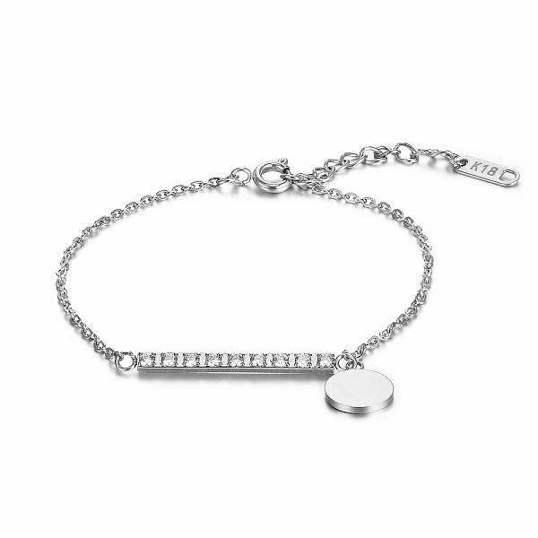 PandaHall Stylish Stainless Steel Round Tag Chain Bracelet for Women Daily Wear, Stainless Steel Color Stainless Steel Flat Round
PandaHall Stylish Stainless Steel Round Tag Chain Bracelet for Women Daily Wear, Stainless Steel Color Stainless Steel Flat Round