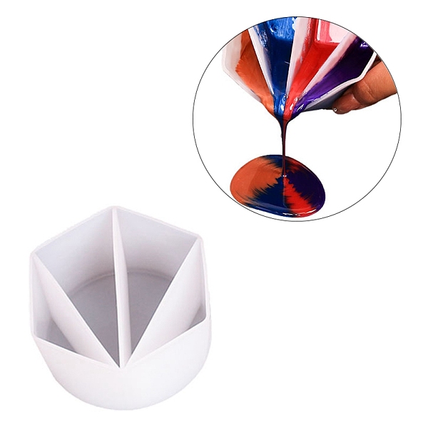 PandaHall Reusable Split Cup for Paint Pouring, Silicone Cups for Resin Mixing, 4 Dividers, White, 102x89x52mm, Inner Diameter: 24~98mm...
PandaHall Reusable Split Cup for Paint Pouring, Silicone Cups for Resin Mixing, 4 Dividers, White, 102x89x52mm, Inner Diameter: 24~98mm...