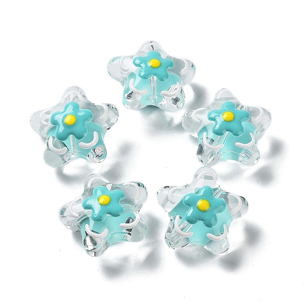 PandaHall Handmade Lampwork Beads, with Enamel, Star with Flower, Dark Turquoise, 20~20.5x21~21.5x11.5~12mm, Hole: 1.6mm Lampwork Star
PandaHall Handmade Lampwork Beads, with Enamel, Star with Flower, Dark Turquoise, 20~20.5x21~21.5x11.5~12mm, Hole: 1.6mm Lampwork Star