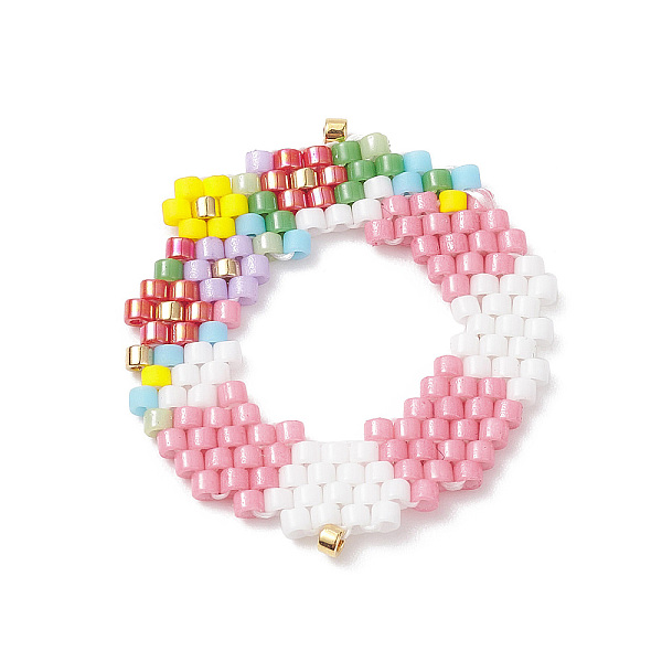 PandaHall Handmade Loom Pattern Seed Beads, Garland Pendants, Colorful, 24x28x2mm, Hole: 0.7mm Glass Donut Pink
PandaHall Handmade Loom Pattern Seed Beads, Garland Pendants, Colorful, 24x28x2mm, Hole: 0.7mm Glass Donut Pink