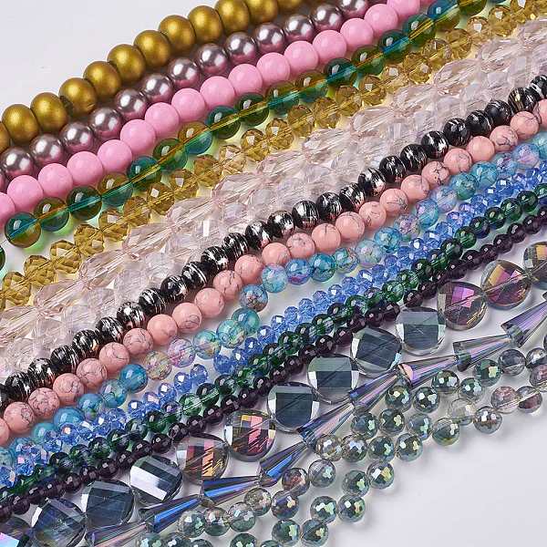 PandaHall Glass Beads Strands, Mixed Shapes, Mixed Color, 4~16x6~14x6~9mm, Hole: 1~3.5mm, 18.1 inch~36.2 inch Glass Mixed Shapes Multicolor
PandaHall Glass Beads Strands, Mixed Shapes, Mixed Color, 4~16x6~14x6~9mm, Hole: 1~3.5mm, 18.1 inch~36.2 inch Glass Mixed Shapes Multicolor