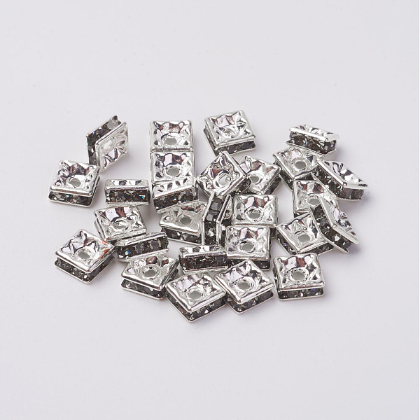 PandaHall Brass Rhinestone Spacer Beads, Grade A, Silver Color Plated, Square, Black Diamond, 6x6x3mm, Hole: 1mm Brass+Rhinestone Square...
PandaHall Brass Rhinestone Spacer Beads, Grade A, Silver Color Plated, Square, Black Diamond, 6x6x3mm, Hole: 1mm Brass+Rhinestone Square...