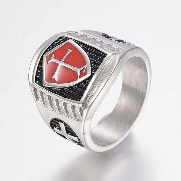 PandaHall 304 Stainless Steel Finger Rings, with Enamel, Wide Band Rings, Cross, Stainless Steel Color, 17~22mm 304 Stainless Steel
PandaHall 304 Stainless Steel Finger Rings, with Enamel, Wide Band Rings, Cross, Stainless Steel Color, 17~22mm 304 Stainless Steel