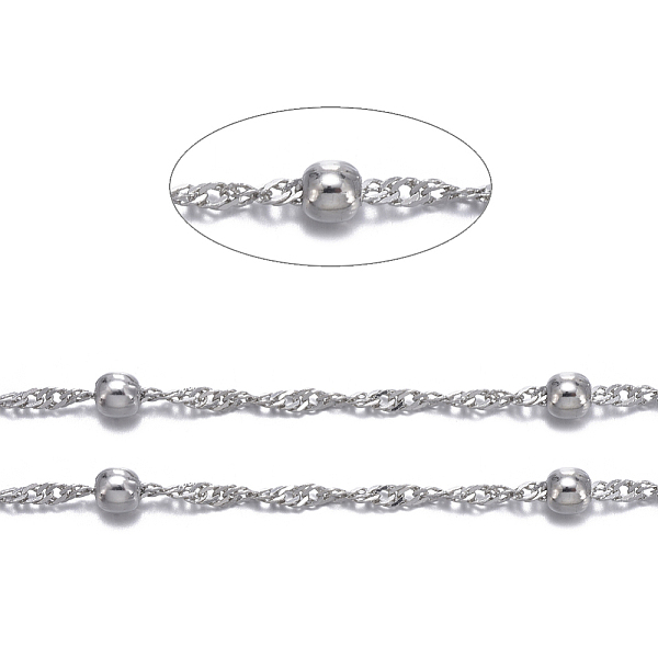 PandaHall Brass Singapore Chains, Water Wave Chains, Satellite Chains, Soldered, with Spool, with Round Beads, Lead Free & Nickel Free &...
PandaHall Brass Singapore Chains, Water Wave Chains, Satellite Chains, Soldered, with Spool, with Round Beads, Lead Free & Nickel Free &...