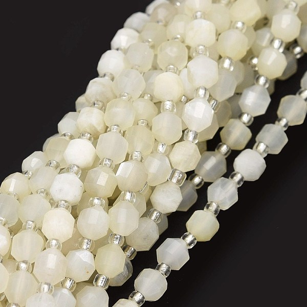 PandaHall Grade A Natural White Moonstone Beads Strands, with Seed Beads, Faceted, Bicone, Double Terminated Point Prism Beads, 5~7x6mm...
PandaHall Grade A Natural White Moonstone Beads Strands, with Seed Beads, Faceted, Bicone, Double Terminated Point Prism Beads, 5~7x6mm...