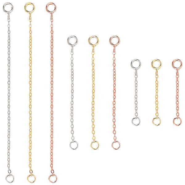 PandaHall 9Pcs 3 Style 925 Sterling Silver Chain Extender, with Clasps & Curb Chains, Mixed Color, 3pcs/style Sterling Silver
PandaHall 9Pcs 3 Style 925 Sterling Silver Chain Extender, with Clasps & Curb Chains, Mixed Color, 3pcs/style Sterling Silver