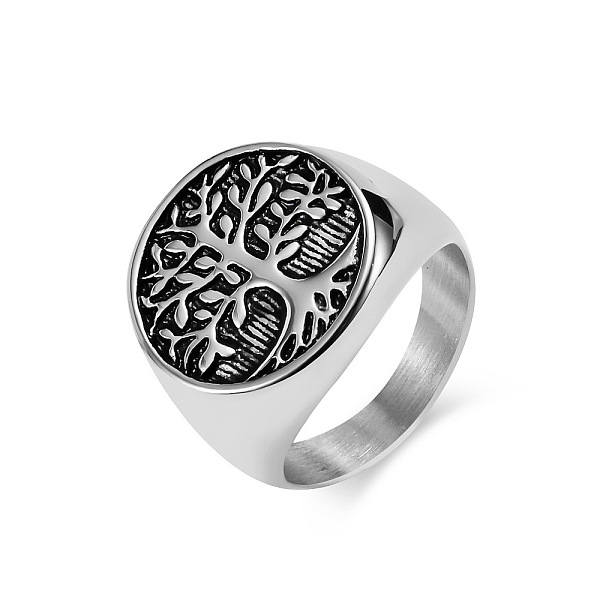 PandaHall Retro Titanium Steel Tree of Life Finger Ring, Wide Band Ring, Antique Silver, Inner Diameter: 19mm Titanium Steel
PandaHall Retro Titanium Steel Tree of Life Finger Ring, Wide Band Ring, Antique Silver, Inner Diameter: 19mm Titanium Steel