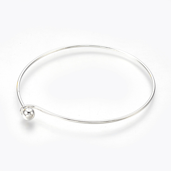 PandaHall Brass Bangle Making, End with Removable Round Beads, Silver Color Plated, 2-3/8 inch(6.1cm)x2-5/8 inch(6.7cm) Brass
PandaHall Brass Bangle Making, End with Removable Round Beads, Silver Color Plated, 2-3/8 inch(6.1cm)x2-5/8 inch(6.7cm) Brass