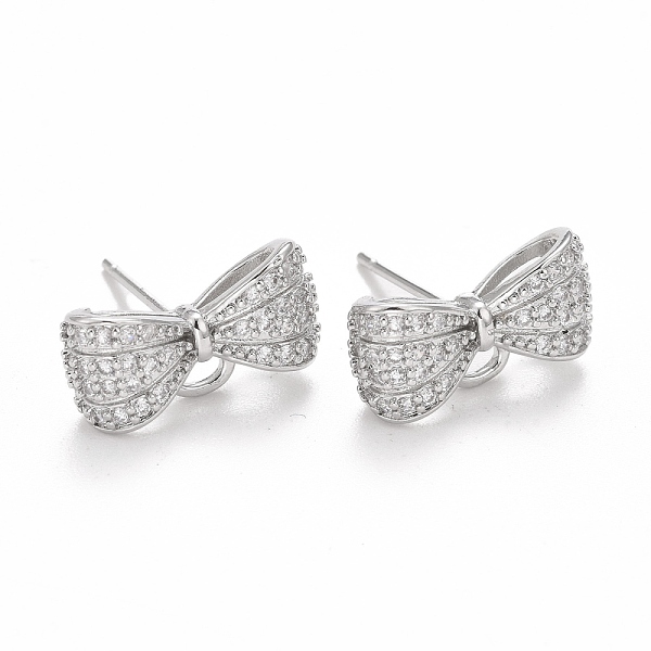 PandaHall Rack Plating Brass Micro Pave Cubic Zirconia Earring Findings, with Loop, Cadmium Free & Lead Free, Long-Lasting Plated, Bowknot..., Clear
PandaHall Rack Plating Brass Micro Pave Cubic Zirconia Earring Findings, with Loop, Cadmium Free & Lead Free, Long-Lasting Plated, Bowknot..., Clear
