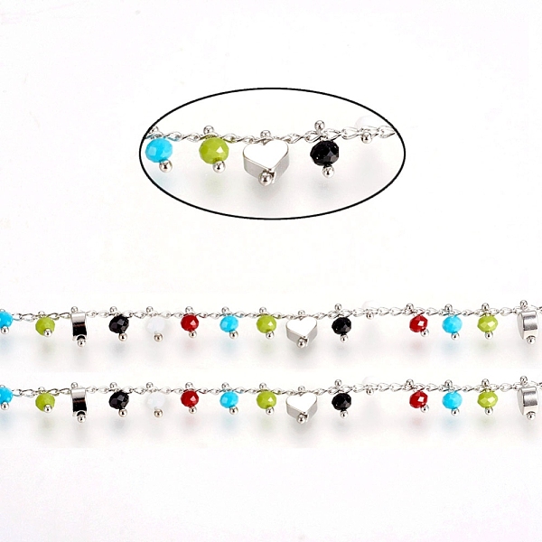 PandaHall Brass Twisted Curb Chain, with Brass Beads and Faceted Glass Beads, Long-Lasting Plated, Soldered, with Spool, Heart, Colorful...
PandaHall Brass Twisted Curb Chain, with Brass Beads and Faceted Glass Beads, Long-Lasting Plated, Soldered, with Spool, Heart, Colorful...