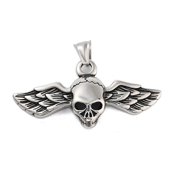 PandaHall Retro 304 Stainless Steel Big Pendants, Antique Silver, Skull Theme, Wing, 28x56x8mm, Hole: 8.5x4mm 304 Stainless Steel Wing
PandaHall Retro 304 Stainless Steel Big Pendants, Antique Silver, Skull Theme, Wing, 28x56x8mm, Hole: 8.5x4mm 304 Stainless Steel Wing