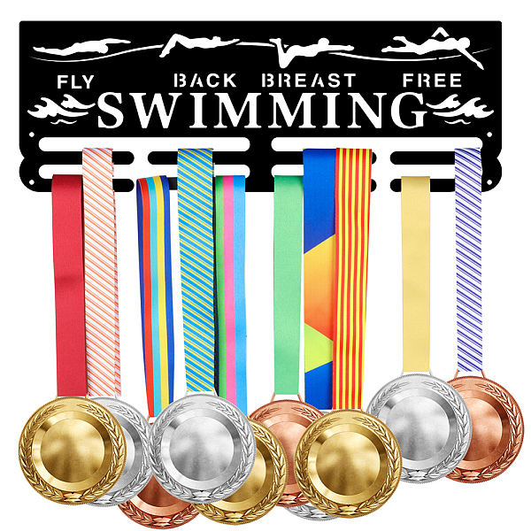 PandaHall Sports Theme Iron Medal Hanger Holder Display Wall Rack, with Screws, Swimming Pattern, 150x400mm Iron Sports Black
PandaHall Sports Theme Iron Medal Hanger Holder Display Wall Rack, with Screws, Swimming Pattern, 150x400mm Iron Sports Black