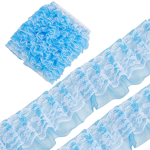 PandaHall Gorgecraft 10M Polyester Ribbon, Wave Edge Ornamnent, Ruffle Lace Trimming, Costume Dress Accessories, Deep Sky Blue, 50x1mm...
PandaHall Gorgecraft 10M Polyester Ribbon, Wave Edge Ornamnent, Ruffle Lace Trimming, Costume Dress Accessories, Deep Sky Blue, 50x1mm...