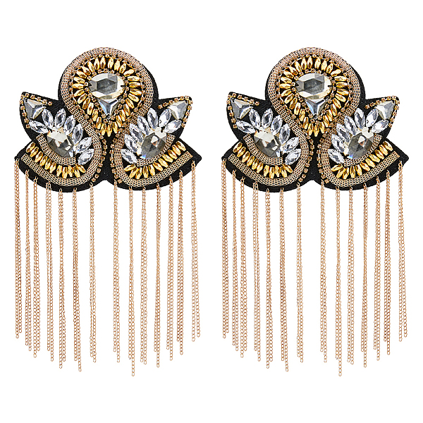 PandaHall SUPERFINDINGS 2Pcs Iron & Felt Fashion Tassel Epaulette, Detachable Shoulder Badge, with Acrylic & CCB Finding, DIY Clothing...
PandaHall SUPERFINDINGS 2Pcs Iron & Felt Fashion Tassel Epaulette, Detachable Shoulder Badge, with Acrylic & CCB Finding, DIY Clothing...