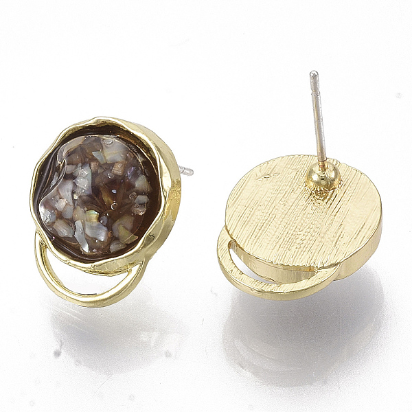 PandaHall Alloy Stud Earrings, with Resin and Shell, Light Gold, Camel, 15.5x12.5mm, Pin: 0.7mm Alloy Brown
PandaHall Alloy Stud Earrings, with Resin and Shell, Light Gold, Camel, 15.5x12.5mm, Pin: 0.7mm Alloy Brown