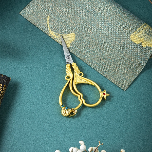 PandaHall Stainless Steel Scissors, Embroidery Scissors, Sewing Scissors, with Zinc Alloy Handle, Shell/Dolphin/Starfish, Matte Gold Color...
PandaHall Stainless Steel Scissors, Embroidery Scissors, Sewing Scissors, with Zinc Alloy Handle, Shell/Dolphin/Starfish, Matte Gold Color...