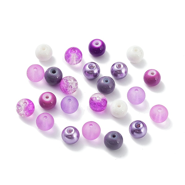 PandaHall Glass Beads, Round, Mixed Style, Purple, 8~8.5x7.5mm, Hole: 0.8mm, 300pcs/bag Glass Round Purple
PandaHall Glass Beads, Round, Mixed Style, Purple, 8~8.5x7.5mm, Hole: 0.8mm, 300pcs/bag Glass Round Purple