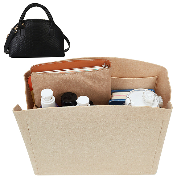 PandaHall Felt Purse Organizer Insert, Women's Shell Bag Liner, Cosmetics Storage Pouch, with Alloy Zipper, Pale Goldenrod, 14.5x28x23cm...
PandaHall Felt Purse Organizer Insert, Women's Shell Bag Liner, Cosmetics Storage Pouch, with Alloy Zipper, Pale Goldenrod, 14.5x28x23cm...