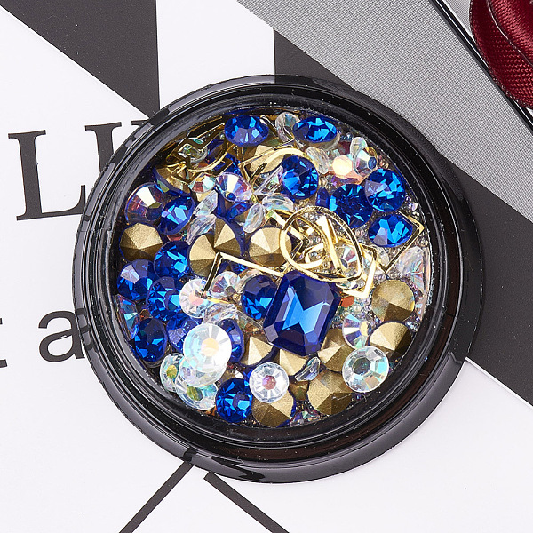 PandaHall Glass Rhinestone & Brass Cabochons & Undrilled Micro Beads, Nail Art Decoration, Sapphire, 1~10x1~8mm Glass Mixed Shapes Blue
PandaHall Glass Rhinestone & Brass Cabochons & Undrilled Micro Beads, Nail Art Decoration, Sapphire, 1~10x1~8mm Glass Mixed Shapes Blue