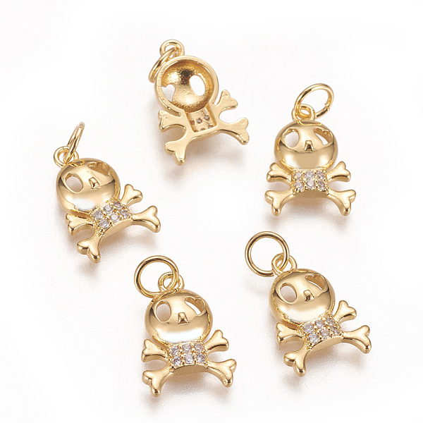 PandaHall Brass Micro Pave Cubic Zirconia Charms, Long-Lasting Plated, Halloween Theme, Skull, Clear, Golden, 14.5x10.5x3.5mm, Hole: 3.5mm...
PandaHall Brass Micro Pave Cubic Zirconia Charms, Long-Lasting Plated, Halloween Theme, Skull, Clear, Golden, 14.5x10.5x3.5mm, Hole: 3.5mm...