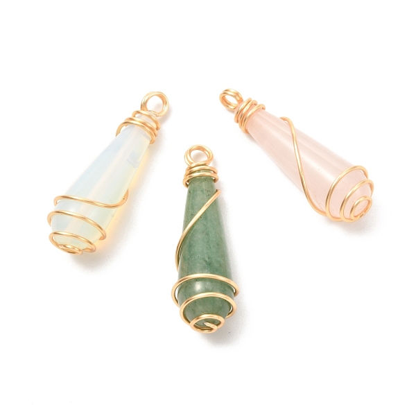PandaHall Natural & Synthetic Gemstone Pendants, with Real 18K Gold Plated Eco-Friendly Copper Wire, Teardrop, 35~36.5x11mm, Hole: 3mm Mixed...
PandaHall Natural & Synthetic Gemstone Pendants, with Real 18K Gold Plated Eco-Friendly Copper Wire, Teardrop, 35~36.5x11mm, Hole: 3mm Mixed...