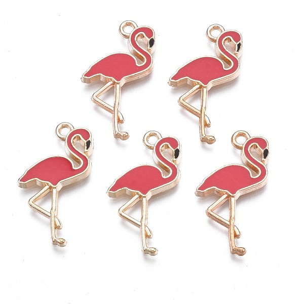 PandaHall Alloy Enamel Pendants, Cadmium Free & Nickel Free & Lead Free, Light Gold, Flamingo Shape, Crimson, 25.5x15x2mm, Hole: 1.6mm..., Pink
PandaHall Alloy Enamel Pendants, Cadmium Free & Nickel Free & Lead Free, Light Gold, Flamingo Shape, Crimson, 25.5x15x2mm, Hole: 1.6mm..., Pink