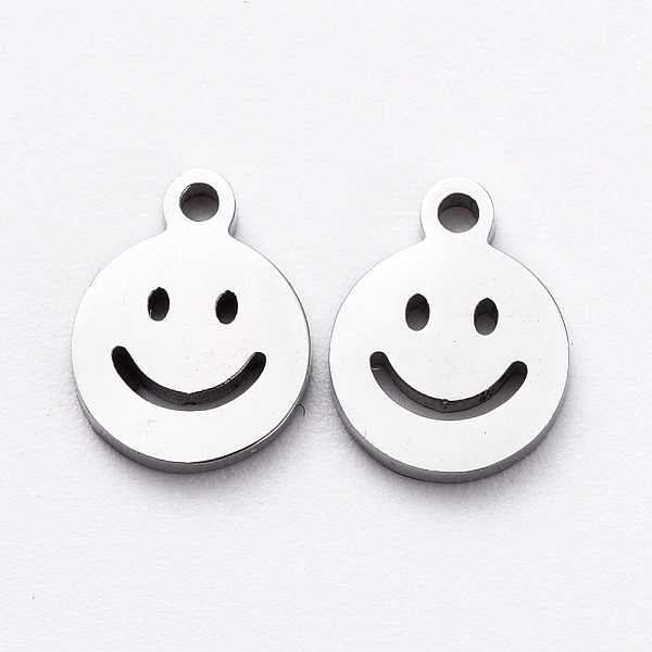 PandaHall 304 Stainless Steel Charms, Cut-Out, Manual Polishing, Hollow, Flat Round with Smile, Stainless Steel Color, 8x6x1mm, Hole: 0.8mm...
PandaHall 304 Stainless Steel Charms, Cut-Out, Manual Polishing, Hollow, Flat Round with Smile, Stainless Steel Color, 8x6x1mm, Hole: 0.8mm...
