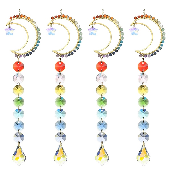 PandaHall Glass Teardrop Pendant Decorations, Hanging Suncatchers, with Octagon Glass Link and Natural Gemstone, for Home Decorations, Moon..., Multicolor
PandaHall Glass Teardrop Pendant Decorations, Hanging Suncatchers, with Octagon Glass Link and Natural Gemstone, for Home Decorations, Moon..., Multicolor