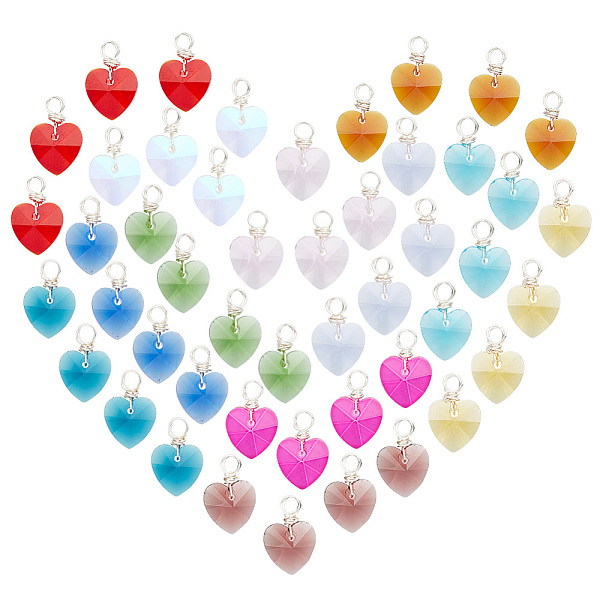 PandaHall 12Pcs 12 Color Copper Wire Wrapped Faceted Glass Pendants, Heart Charms, Mixed Color, 15x10x5mm, Hole: 3mm, 1Pc/color Glass Heart..., Multicolor
PandaHall 12Pcs 12 Color Copper Wire Wrapped Faceted Glass Pendants, Heart Charms, Mixed Color, 15x10x5mm, Hole: 3mm, 1Pc/color Glass Heart..., Multicolor