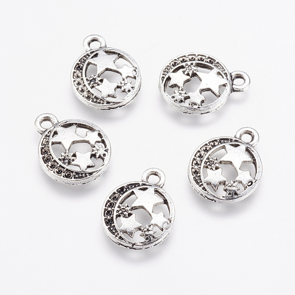 PandaHall Alloy Pendants, Flat Round and Star, Antique Silver, 16x12.5x2mm, Hole: 1.5mm Alloy Flat Round
PandaHall Alloy Pendants, Flat Round and Star, Antique Silver, 16x12.5x2mm, Hole: 1.5mm Alloy Flat Round