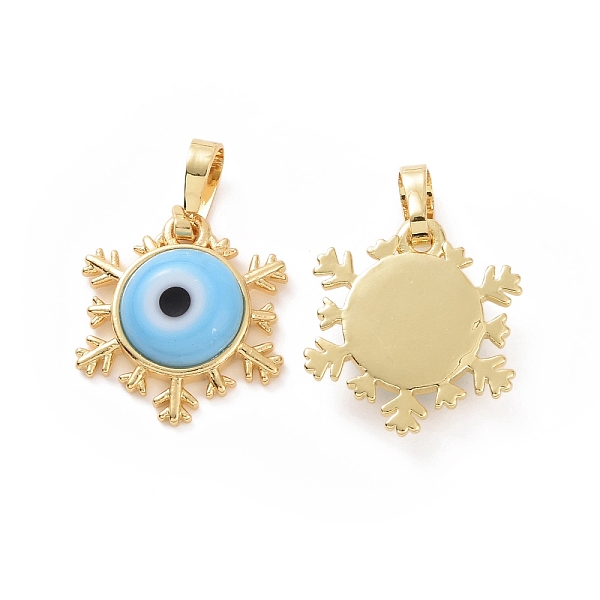 PandaHall Handmade Evil Eye Lampwork Pendants, with Real 18K Gold Plated Tone Brass Findings, Snowflake Charm, Light Sky Blue, 15x16x4mm...
PandaHall Handmade Evil Eye Lampwork Pendants, with Real 18K Gold Plated Tone Brass Findings, Snowflake Charm, Light Sky Blue, 15x16x4mm...
