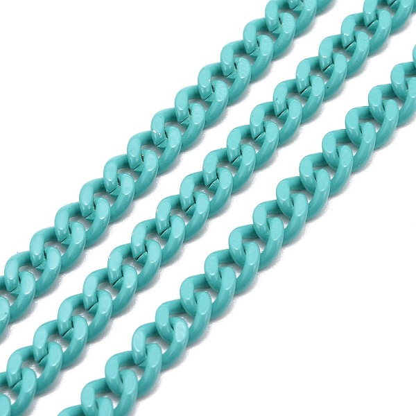 PandaHall Spray Painted Brass Curb Chain, Twisted Chain, with Spool, Unwelded, Dark Turquoise, 6x5x2mm, 32.8 Feet(10m)/roll Brass
PandaHall Spray Painted Brass Curb Chain, Twisted Chain, with Spool, Unwelded, Dark Turquoise, 6x5x2mm, 32.8 Feet(10m)/roll Brass