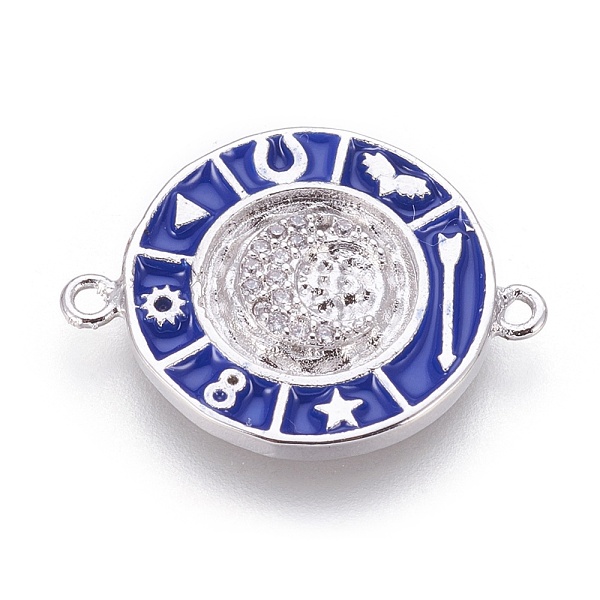 PandaHall Brass Enamel Links connectors, with Micro Pave Cubic Zirconia, Flat Round with Moon, Blue, Platinum, 18x23x2.5mm, Hole: 1.5mm...
PandaHall Brass Enamel Links connectors, with Micro Pave Cubic Zirconia, Flat Round with Moon, Blue, Platinum, 18x23x2.5mm, Hole: 1.5mm...