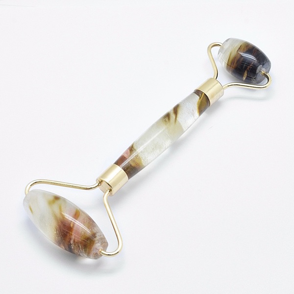 PandaHall Tigerskin Glass Brass Face Massager, Facial Rollers, Golden, 146~150x54~58x19~22mm Tigerskin Glass Others
PandaHall Tigerskin Glass Brass Face Massager, Facial Rollers, Golden, 146~150x54~58x19~22mm Tigerskin Glass Others