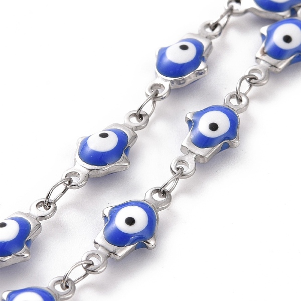 PandaHall Enamel Hamsa Hand with Evil Eye Link Chains, with 304 Stainless Steel Findings, Stainless Steel Color, Unwelded, with Spool, Royal...
PandaHall Enamel Hamsa Hand with Evil Eye Link Chains, with 304 Stainless Steel Findings, Stainless Steel Color, Unwelded, with Spool, Royal...