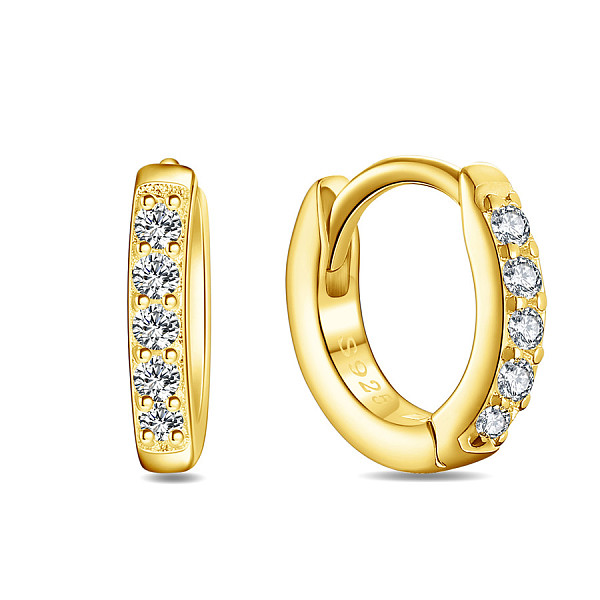 PandaHall SHEGRACE 925 Sterling Silver Huggie Hoop Earrings, Hypoallergenic Earrings, with Grade AAA Cubic Zirconia, Ring, Golden, 10x2mm..., Clear
PandaHall SHEGRACE 925 Sterling Silver Huggie Hoop Earrings, Hypoallergenic Earrings, with Grade AAA Cubic Zirconia, Ring, Golden, 10x2mm..., Clear