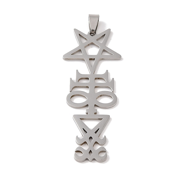 PandaHall 201 Stainless Steel Big Pendants, Star & Satan Cross & Lucifer Symbols Charm, Stainless Steel Color, 64.5x24.5x1.5mm, Hole: 4x7mm...
PandaHall 201 Stainless Steel Big Pendants, Star & Satan Cross & Lucifer Symbols Charm, Stainless Steel Color, 64.5x24.5x1.5mm, Hole: 4x7mm...