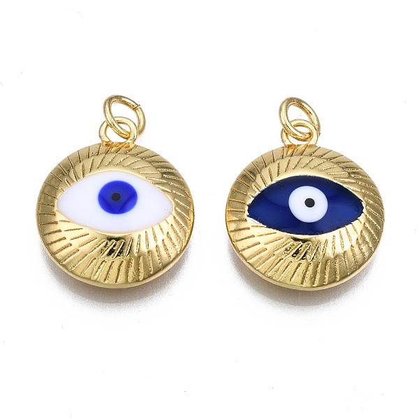 PandaHall Brass Enamel Pendants, with Jump Rings, Cadmium Free & Nickel Free & Lead Free, Real 16K Gold Plated, Light Gold, Flat Round with..., Multicolor
PandaHall Brass Enamel Pendants, with Jump Rings, Cadmium Free & Nickel Free & Lead Free, Real 16K Gold Plated, Light Gold, Flat Round with..., Multicolor