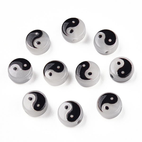 PandaHall Luminous Transparent Acrylic Beads, Flat Round with Yin Yang Pattern, Black, 7x4mm, Hole: 1.5mm Acrylic Flat Round Black
PandaHall Luminous Transparent Acrylic Beads, Flat Round with Yin Yang Pattern, Black, 7x4mm, Hole: 1.5mm Acrylic Flat Round Black