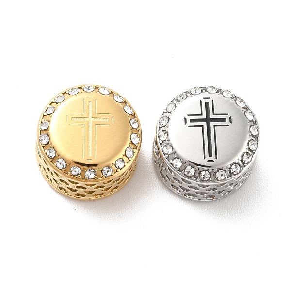 PandaHall 304 Stainless Steel European Beads, with Enamel & Rhinestone, Large Hole Beads, Flat Round with Cross, Golden & Stainless Steel..., Black
PandaHall 304 Stainless Steel European Beads, with Enamel & Rhinestone, Large Hole Beads, Flat Round with Cross, Golden & Stainless Steel..., Black