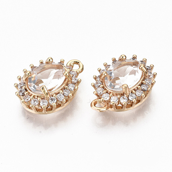 PandaHall Brass Glass Rhinestone Pendants, with Micro Pave Clear Cubic Zirconia, Long-Lasting Plated, Cadmium Free & Lead Free, Oval, Light...
PandaHall Brass Glass Rhinestone Pendants, with Micro Pave Clear Cubic Zirconia, Long-Lasting Plated, Cadmium Free & Lead Free, Oval, Light...