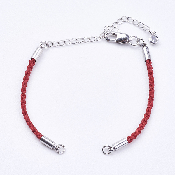 PandaHall Braided Cotton Cord Bracelet Making, with Brass Lobster Claw Clasps and Extender Chains, with Rhinestone, Platinum, Red, 5-3/8...
PandaHall Braided Cotton Cord Bracelet Making, with Brass Lobster Claw Clasps and Extender Chains, with Rhinestone, Platinum, Red, 5-3/8...