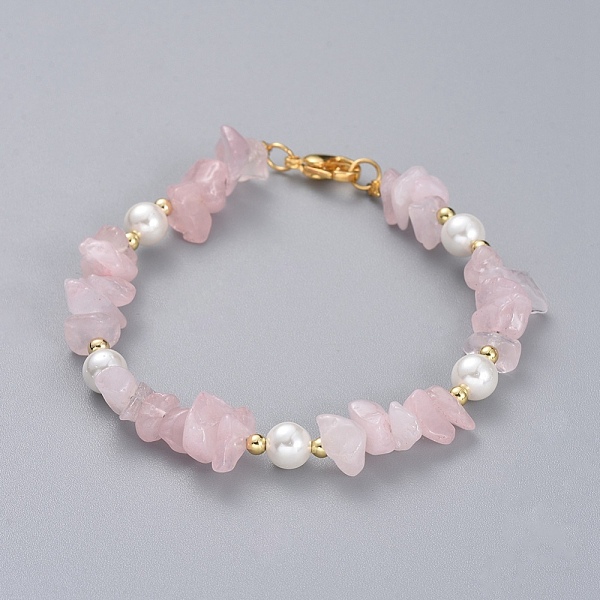 PandaHall Natural Rose Quartz Chip Beaded Bracelets, with Shell Pearl Round Beads, Brass Beads and 304 Stainless Steel Lobster Claw Clasps...
PandaHall Natural Rose Quartz Chip Beaded Bracelets, with Shell Pearl Round Beads, Brass Beads and 304 Stainless Steel Lobster Claw Clasps...