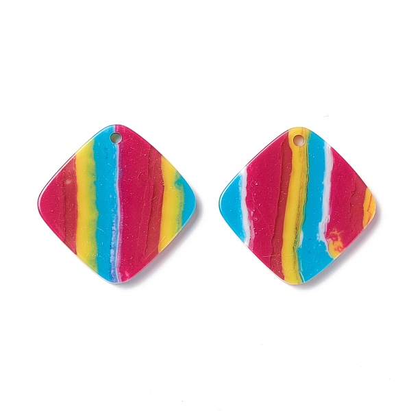 PandaHall Stripe Resin Pendants, Rhombus, Colorful, 30x30x3mm, Hole: 1.8mm Resin Rhombus
PandaHall Stripe Resin Pendants, Rhombus, Colorful, 30x30x3mm, Hole: 1.8mm Resin Rhombus
