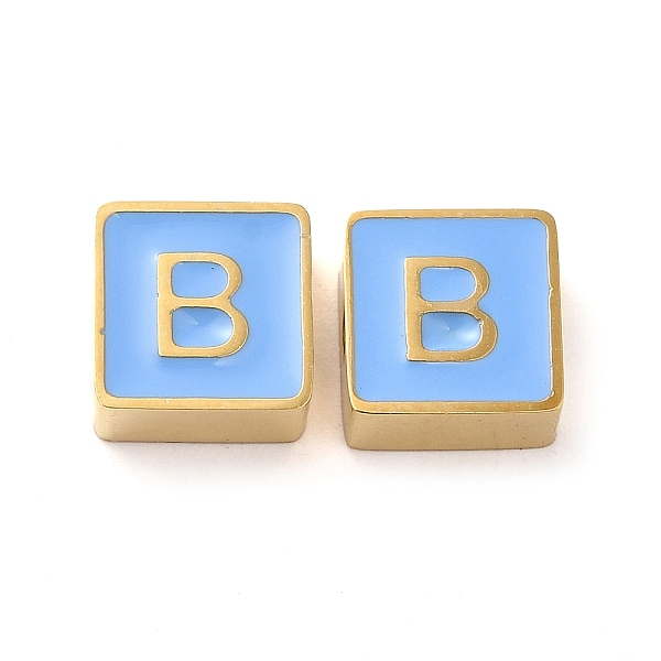 PandaHall 304 Stainless Steel Enamel Beads, Real 14K Gold Plated, Square with Letter, Letter B, 8x8x4mm, Hole: 2mm Stainless Steel+Enamel...
PandaHall 304 Stainless Steel Enamel Beads, Real 14K Gold Plated, Square with Letter, Letter B, 8x8x4mm, Hole: 2mm Stainless Steel+Enamel...