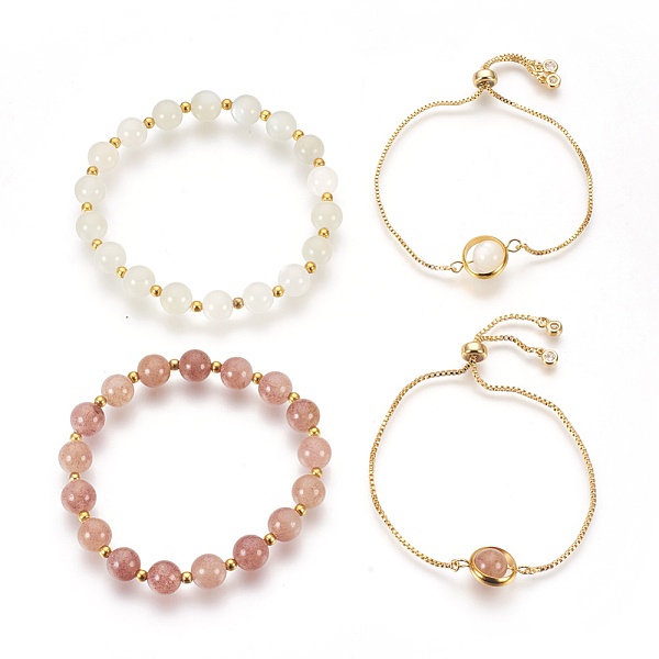 PandaHall Natural Mixed Stone Bracelets Sets, Slider Bracelets and Stretch Bracelets, with Brass Findings, Round, 2 inch(5cm), 8-5/8 inch...
PandaHall Natural Mixed Stone Bracelets Sets, Slider Bracelets and Stretch Bracelets, with Brass Findings, Round, 2 inch(5cm), 8-5/8 inch...