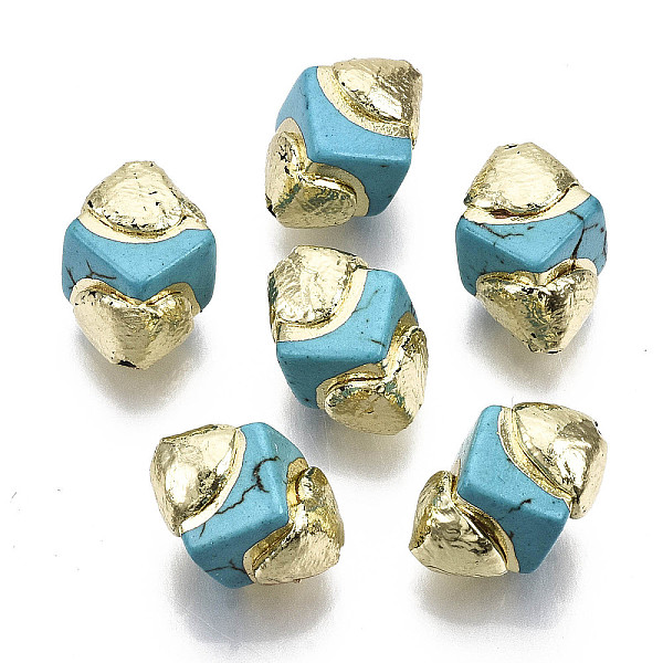 PandaHall Synthetic Turquoise Beads, with Electroplate Polymer Clay, Polygon, 14~15x10~12x10~12mm, Hole: 0.9mm Synthetic Turquoise Polygon
PandaHall Synthetic Turquoise Beads, with Electroplate Polymer Clay, Polygon, 14~15x10~12x10~12mm, Hole: 0.9mm Synthetic Turquoise Polygon