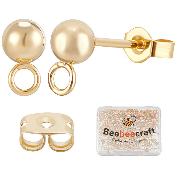 PandaHall Beebeecraft 100Pcs 304 Stainless Steel Ball Stud Earring Findings, with Horizontal Loops & 100Pcs Ear Nuts, Golden, 15x7x4mm, Pin...
PandaHall Beebeecraft 100Pcs 304 Stainless Steel Ball Stud Earring Findings, with Horizontal Loops & 100Pcs Ear Nuts, Golden, 15x7x4mm, Pin...