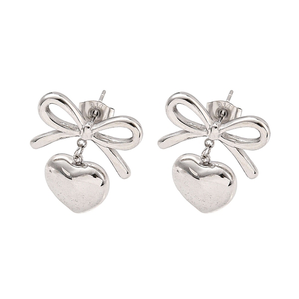 PandaHall Bowknot 304 Stainless Steel Stud Earrings, Heart Dangle Earrings for Women, Stainless Steel Color, 23x19mm 304 Stainless Steel...
PandaHall Bowknot 304 Stainless Steel Stud Earrings, Heart Dangle Earrings for Women, Stainless Steel Color, 23x19mm 304 Stainless Steel...